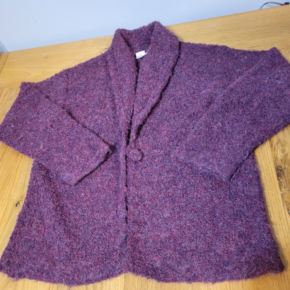 Tabask handmade in Peru small purple alpaca & wool blend cardigan - Picture 7 of 11